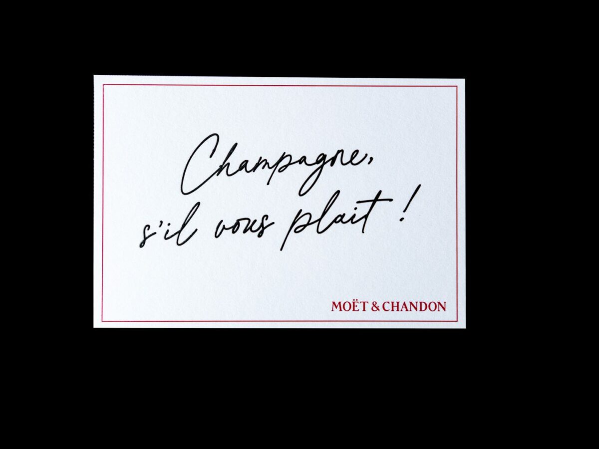 Carte Moët et Chandon, Champagne s’il vous plaît