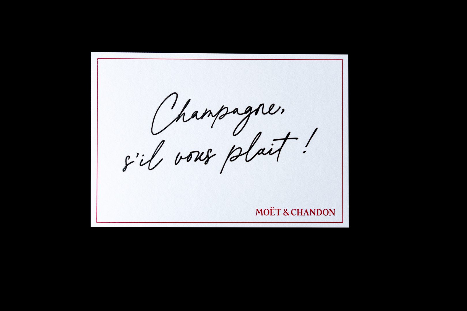 Carte Moët et Chandon, Champagne s’il vous plaît